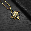 Vintage 304 Stainless Steel Viking Compass Pendant Necklaces for Men WG1D9FE-02-2