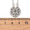 Clover 304 Stainless Steel Rhinestone Pendant Necklaces for Women LS-NJEW-M107-03P-3