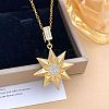 Brass Micro Pave Clear Cubic Zirconia Pendant Necklaces for Women WGF4498-01-1