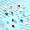 16Pcs 8 Colors Flower Bud Handmade Lampwork Pendants PALLOY-YW00156-4