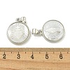 Rack Plating Brass Pave Natural White Shell Pendants KK-U025-11P-04-3