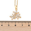 Flower Brass Micro Pave Cubic Zirconia Pendant Neckalces NJEW-C076-22G-5