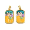 Brass Enamel Pendants KK-L190-012G-2