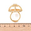 Brass Micro Pave Clear Cubic Zirconia Adjustable Ring Components KK-G551-07G-3