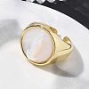 Brass & White Shell Cuff Open Rings KK-CBA56EF-42B-G-3