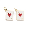 Playing Card Rack Plating Brass Enamel Pendants KK-G512-11G-2