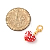 Spray Painted Opaque Acrylic Heart Pendant Decorations HJEW-JM04215-01-3