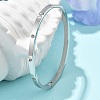 304 Stainless Steel Rhinestone Bangles for Women BJEW-Z092-05P-1