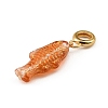 Brass Resin & Enamel European Dangle Charms KK-CBA217A-07G-03-2