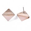 Transparent Resin & Wood Stud Earrings EJEW-N017-005A-A05-3