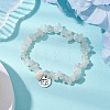 Natural White Moonstone Stretch Bracelets BJEW-JB11147-04-2