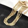 304 Stainless Steel Snake Chain Multi-Strand Bracelets For Women BJEW-Z095-01B-G-3