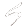 Rectangle with Word I Love You 304 Stainless Steel Pendant Necklace with Alloy Cable Chain for Women NJEW-M192-01P-3
