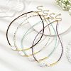 Rectangle Natural Baroque Keshi Pearl and Faceted Round Natural Mixed Stone Beaded Necklaces for Women NJEW-JN06682-1