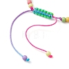 Cross & Round Acrylic Braided Bead Bracelets BJEW-JB10239-02-4