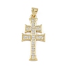 Religion Brass Micro Pave Clear Cubic Zirconia Pendants KK-B177-03G-02-1