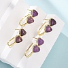 Valentine's Day Heart Natural Amethyst Stud Earrings EJEW-T053-01G-09-1