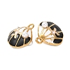 304 Stainless Steel Enamel with ABS Iimitation Pearl Pendants STAS-Z193-07G-3