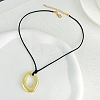 Oval Alloy with Wax Cord Pendant Necklaces FS-WG67ECA-04-1