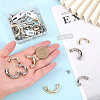 16 Sets 4 Style Alloy U Shape Rings Clasps FIND-CA0007-05-3