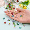 120Pcs 12 Colors Transparent Glass Pendants PALLOY-TAC0269-6
