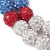 8mm Round Polymer Clay Rhinestone Wrap Bracelets BJEW-JB10480-4