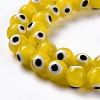 Handmade Evil Eye Lampwork Round Bead Strands X-LAMP-L055-8mm-01-2