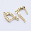 Brass Hoop Earring Findings with Latch Back Closure X-KK-F728-06G-A-NF-2
