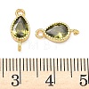 Brass Pave Cubic Zirconia Teardrop Connector Charms KK-P348-09G-02-3