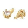 Brass Pave Clear Cubic Zirconia Charms CU-CBA9FFD-11G-06-2