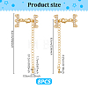 8Pcs Brass Micro Pave Clear Cubic Zirconia Slide Lock Clasps HJEW-UN00140-3