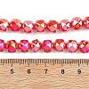 Electroplate Transparent Glass Beads Strands GLAA-H040-01G-4