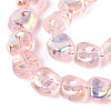 Electroplate Transparent Glass Beads Strands EGLA-N057-02A-05-3