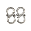 Non-Tarnish 304 Stainless Steel S-Hook Clasps LS-STAS-U007-20B-P-1