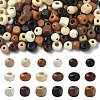150Pcs 3 Styles Wood European Beads WOOD-CJ0002-73-1