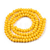 Opaque Solid Color Glass Beads Strands EGLA-A034-P6mm-D29-3