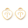 Light Gold Plated Alloy Enamel Pendants ENAM-R136-30-08-2