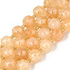 Ombre Effect Dyed Transparent Crackle Glass Beads Strands GLAA-Q111-10MM-06-2