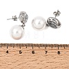 304 Stainless Steel Pave Clear Cubic Zirconia Stud Earrings SA-CBADCF0-01P-5