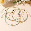 Glass Seed Braided Bead Bracelet Sets BZ8292-1