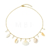 Ocean Natural Mixed Shell & Pearl Multiple Pendant Necklaces NJEW-TA00244-3