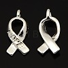 Breast Cancer Awareness Ribbon Carved Word Hope Tibetan Style Alloy Message Pendants TIBEP-S278-S-FF-1