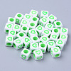 Opaque White Acrylic European Beads MACR-S273-51C-01-1