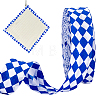 Polyester Tartan Pattern Ribbon OCOR-WH0078-540A-1