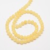 Natural Yellow Jade Bead Strands G-K121-01-6mm-2