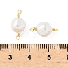 White ABS Plastic Imitation Pearl Round Connector Charms KK-C097-03G-3