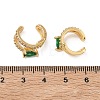 C-Shaped with Teardrop Brass Micro Pave Cubic Zirconia Cuff Earrings EJEW-L316-01G-13-5