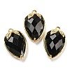 Natural Obsidian Faceted Pendants G-M431-06G-07-1