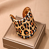 Leopard Print Pattern Alloy Cuff Bangles & Cuff Rings Sets WGB08C8-02-3