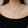 Minimalist Imitation Pearl Rice Pendant Stainless Steel PaPerclip Chain Necklaces for Everyday Women's Wear LS-OX8079-2-4
